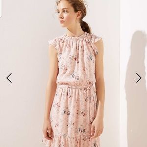 Loft floral dot flounce dress